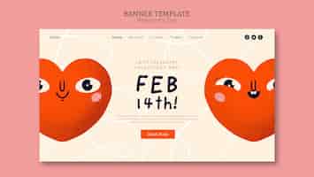 Free PSD valentine's day celebration landing page