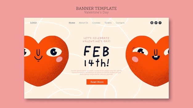 Free PSD valentine's day celebration landing page