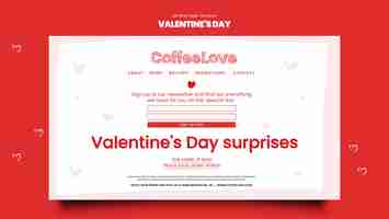 Free PSD valentine's day celebration landing page