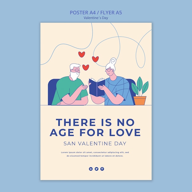 Valentine's day celebration poster template