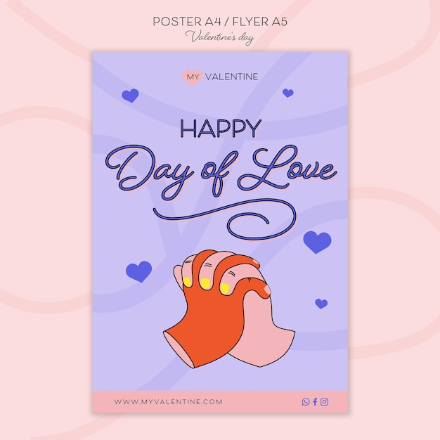 Free PSD valentine's day celebration poster template