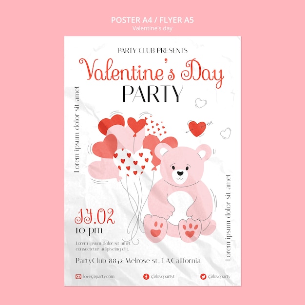 Free PSD valentine's day celebration poster template