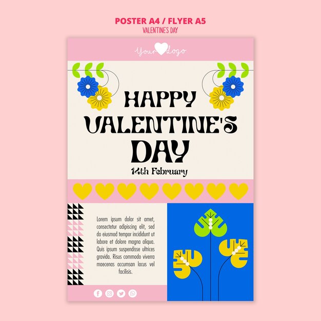 valentine's day celebration poster template