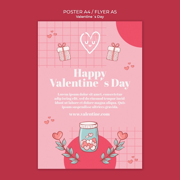 Modello di poster per la celebrazione di san valentino