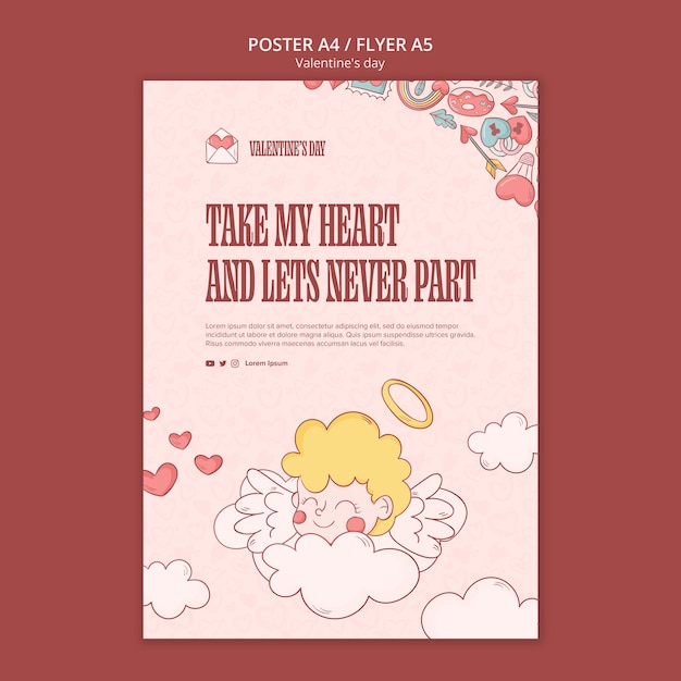 Valentine's day celebration poster template