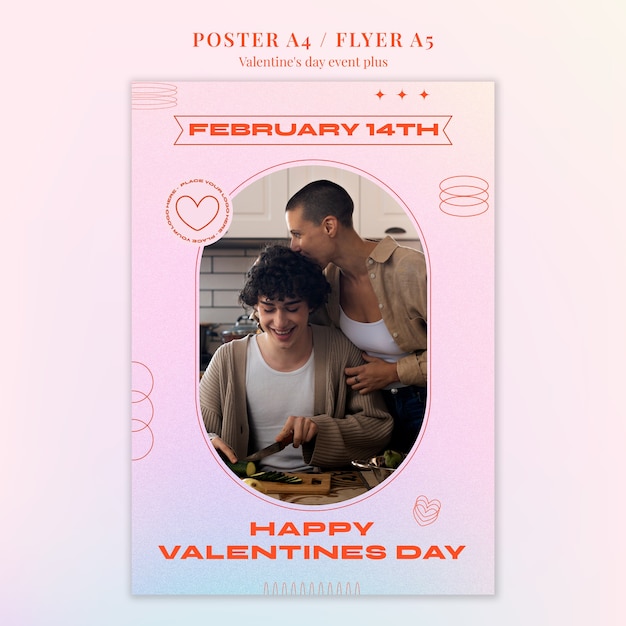 PSD gratuito modello di poster per la celebrazione di san valentino