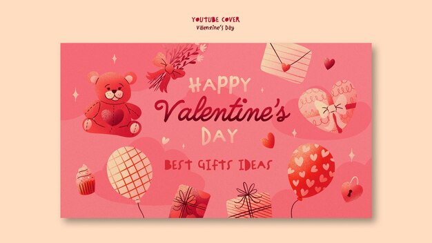 valentine's day celebration youtube cover template