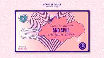 Free PSD valentine's day celebration youtube cover template