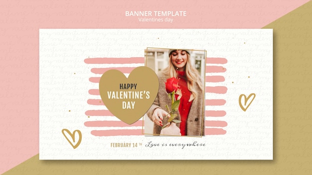 Free PSD valentine's day concept banner template