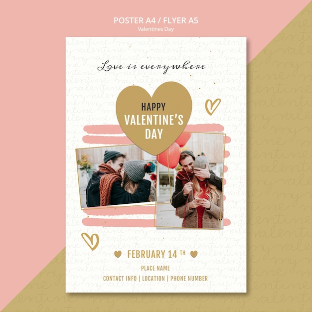 Free PSD valentine's day concept flyer