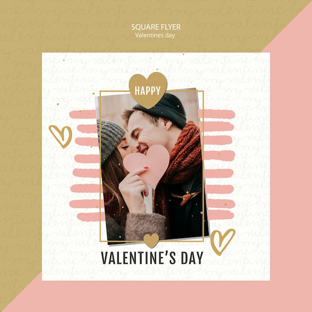 Free PSD valentine's day concept square flyer