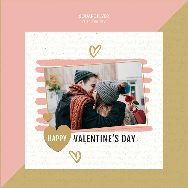 Valentine's day concept square flyer