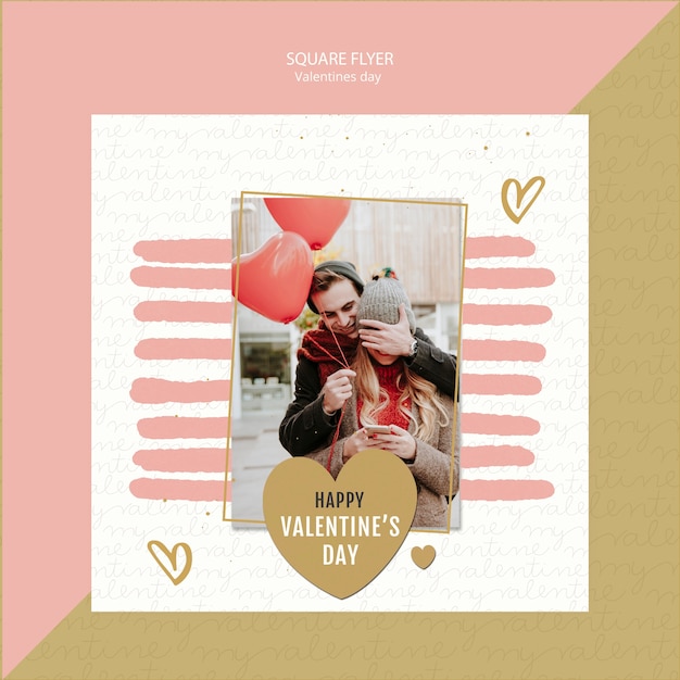 Free PSD valentine's day concept square flyer