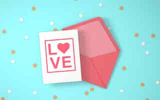 Free PSD valentine's day envelope invitation