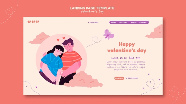 Pagina di destinazione illustrata di San Valentino