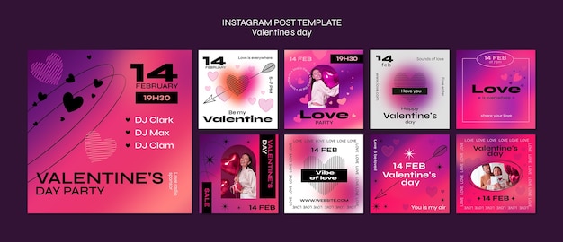 PSD gratuito post di instagram di san valentino