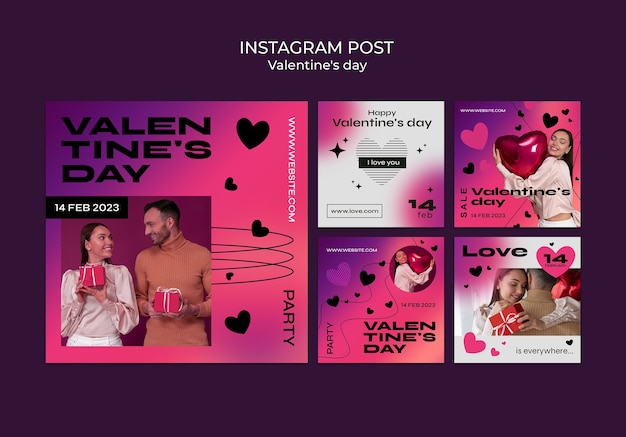 PSD gratuito post di instagram di san valentino