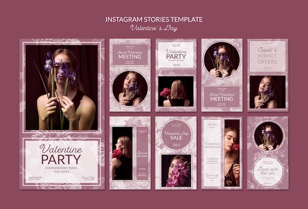 無料PSD バレンタインデーのinstagramストーリーテンプレート