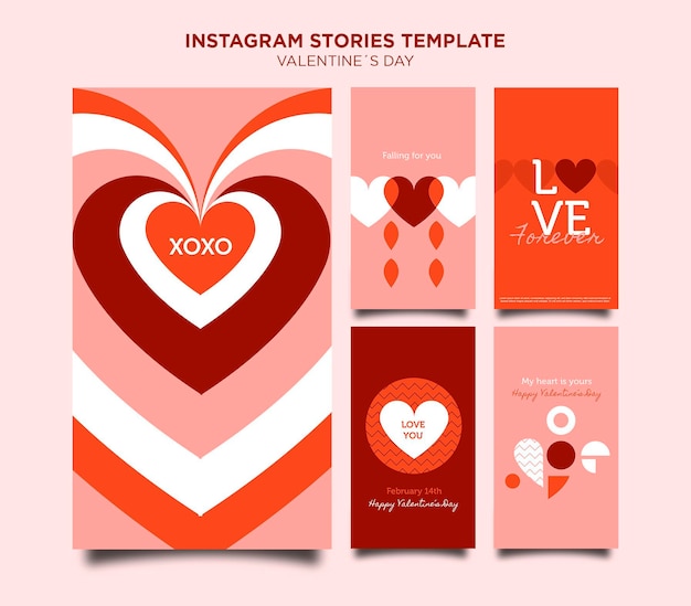 PSD gratuito modello di storie di instagram di san valentino