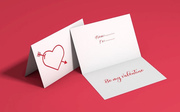 PSD gratuito mockup di invito di san valentino