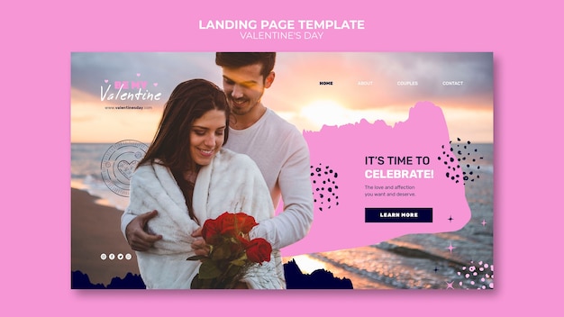 Free PSD valentine's day landing page template