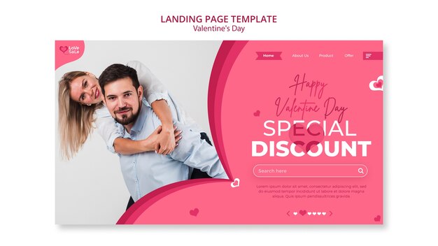 Valentine's day landing page template