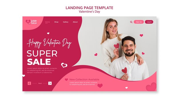 Valentine's day landing page template