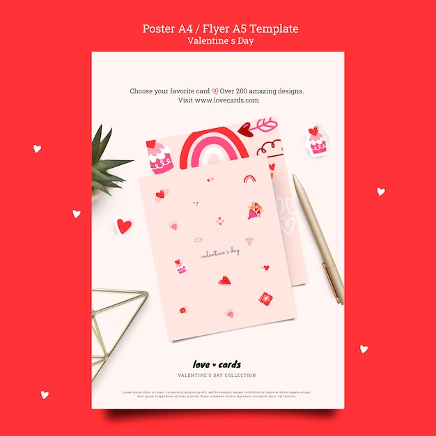 Valentine's day love cards flyer