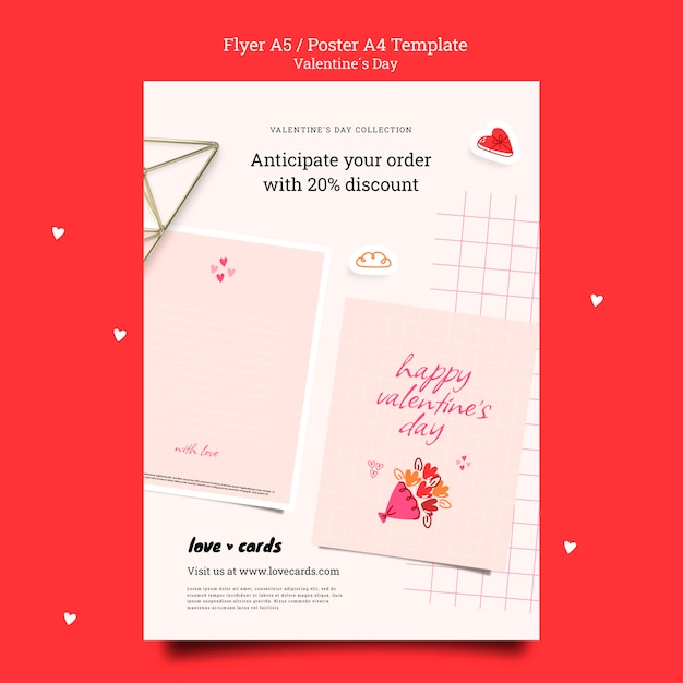 Free PSD valentine's day love cards poster template