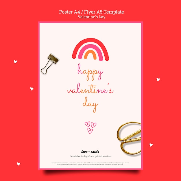 Free PSD valentine's day love cards poster template