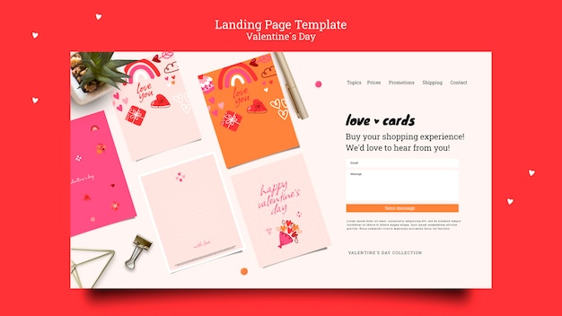 Free PSD valentine's day love cards web template