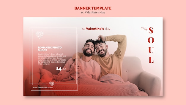 Free PSD valentine's day my soul banner couple