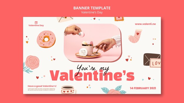 Valentine's day party banner template