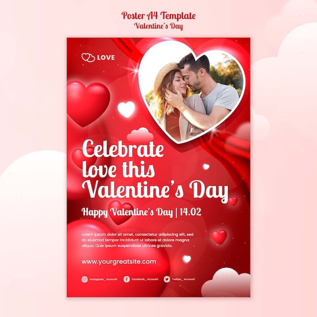 Free PSD valentine's day poster template