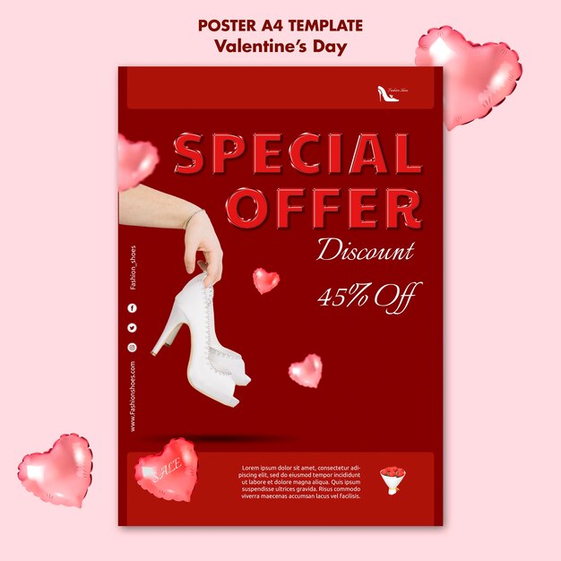 Free PSD valentine's day poster template