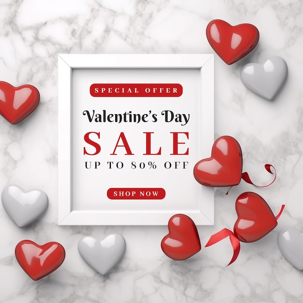 Free PSD valentine's day sale background