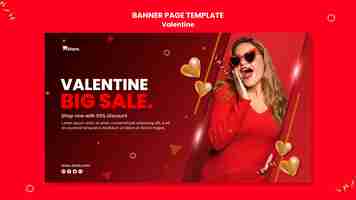 PSD gratuito modello di banner di vendita di san valentino