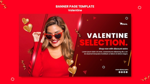 Free PSD valentine's day sales banner template