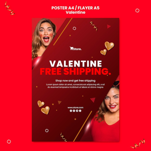 Valentine's day sales poster template