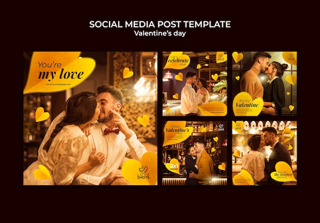 Free PSD valentine's day social media posts