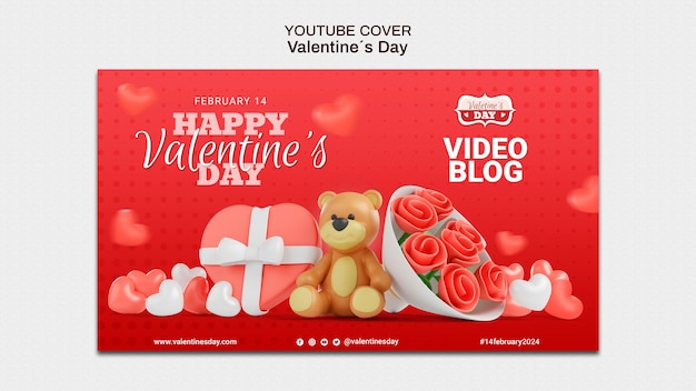 Free PSD valentine's day template design