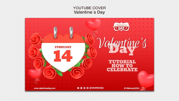 Free PSD valentine's day template design