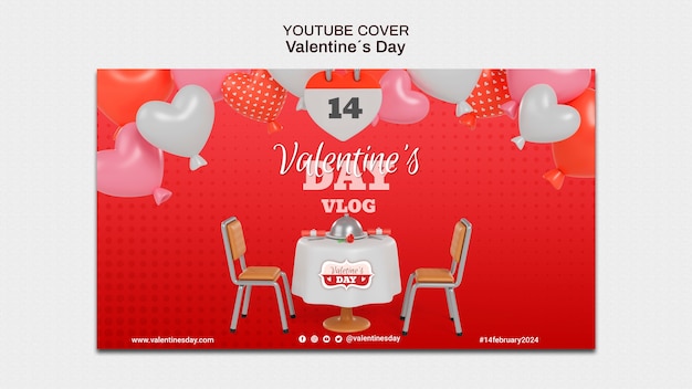 Free PSD valentine's day template design