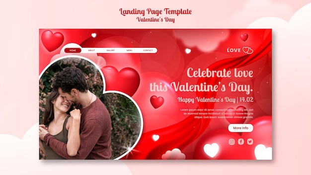 Free PSD valentine's day web template