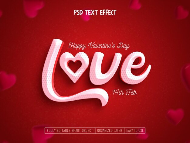 Valentine's love editable text effect