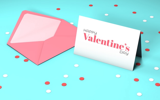 Free PSD valentine's party invitation with envelope