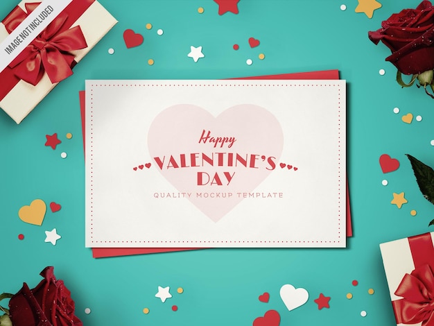 Valentines day card mockup