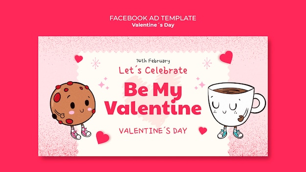 PSD gratuito template di facebook per la celebrazione di san valentino