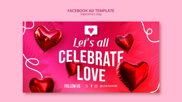 Valentines day celebration facebook template