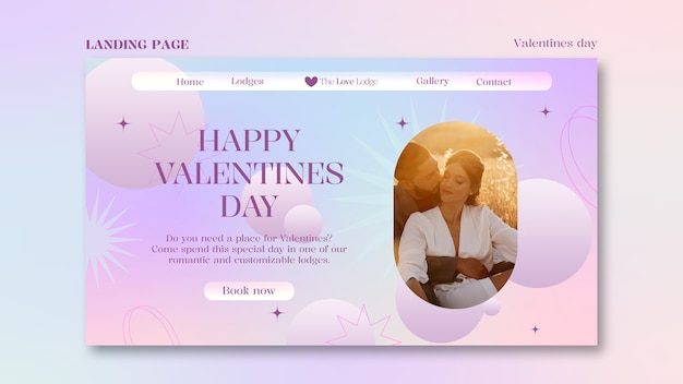 Free PSD valentines day celebration landing page